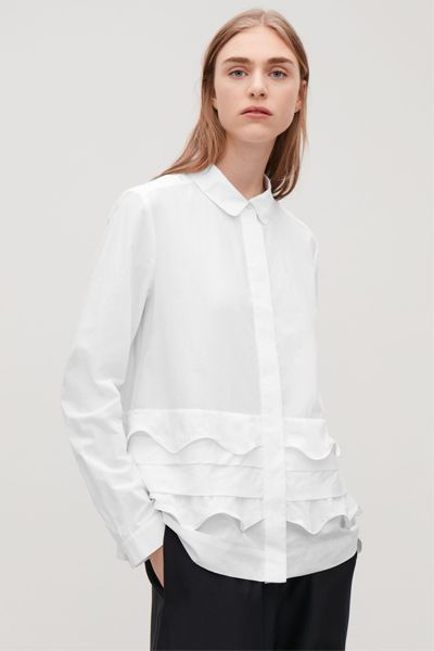 Scallop-Trim Layered Shirt