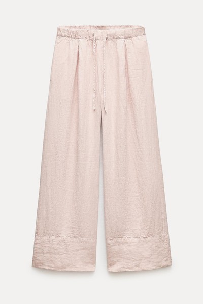 100% Linen Palazzo Trousers