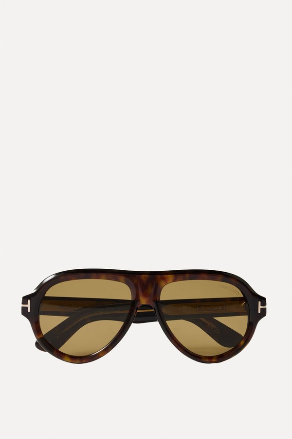 Icon Tortoiseshell Aviator-Style Acetate Sunglasses from TOM FORD EYEWEAR