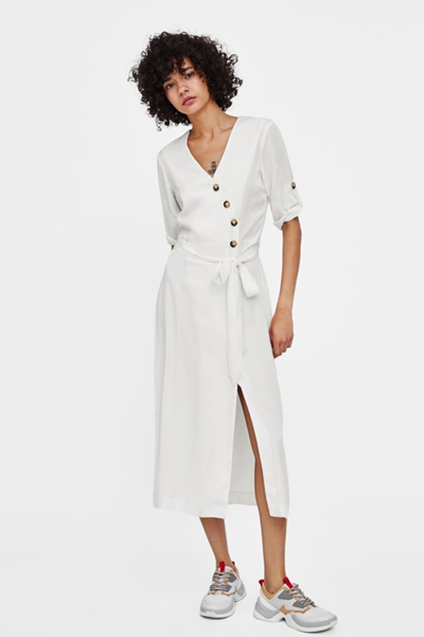 Midi Dress With Buttons from Zara