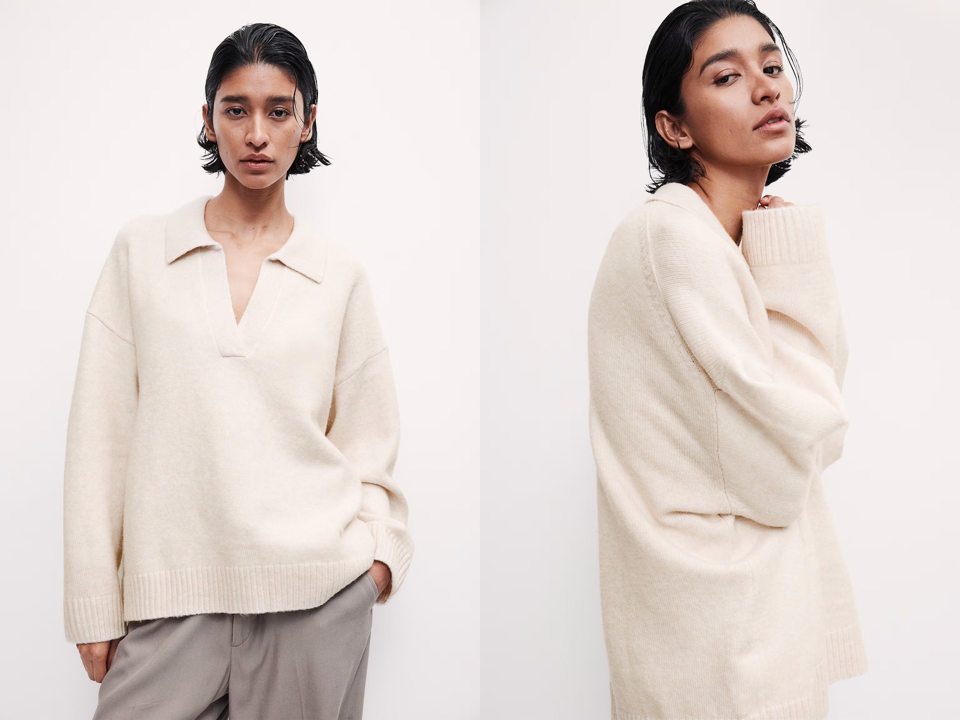 Fine-Knit Collared Jumper from H&M