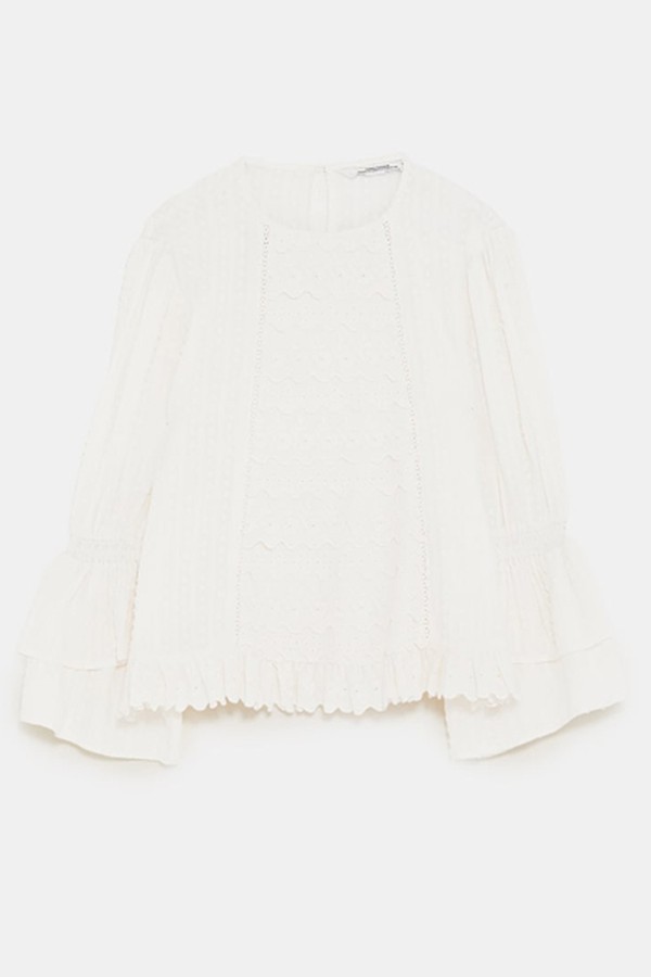 Frilled Plumetis Blouse from Zara