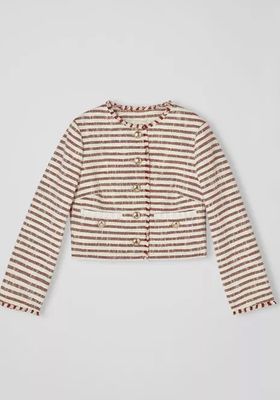 Oxlade Brown and Cream Stripe Italian Tweed Jacket