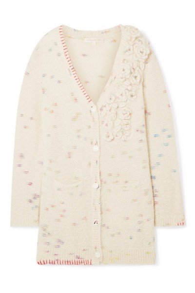 Embellished Appliqued Knitted Cardigan from LoveShackFancy