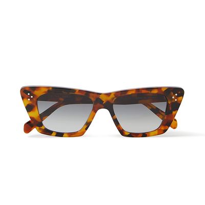 Tortoiseshell Edge Cat-Eye Acetate Sunglasses from Celine