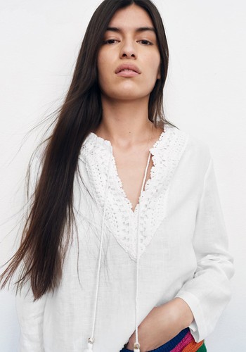 Crotchet Linen Blouse