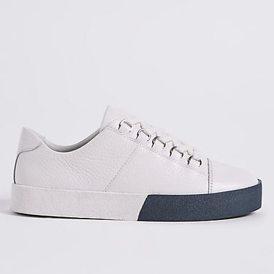 Leather Lace-up D-Ring Trainers
