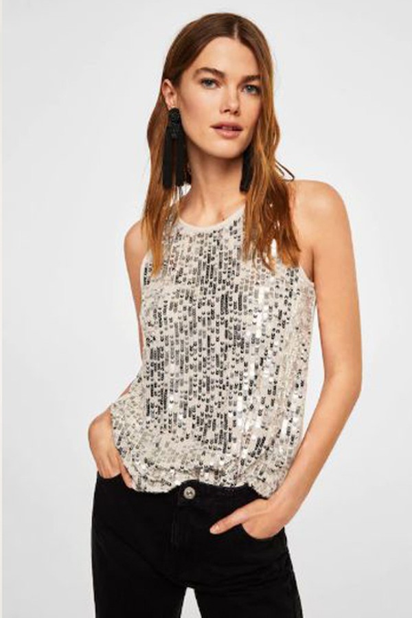 Sequin Embroidery Top from Mango