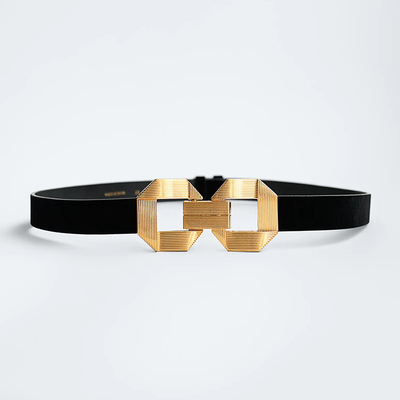 Velvet Belt With Geormetric Design from Zara