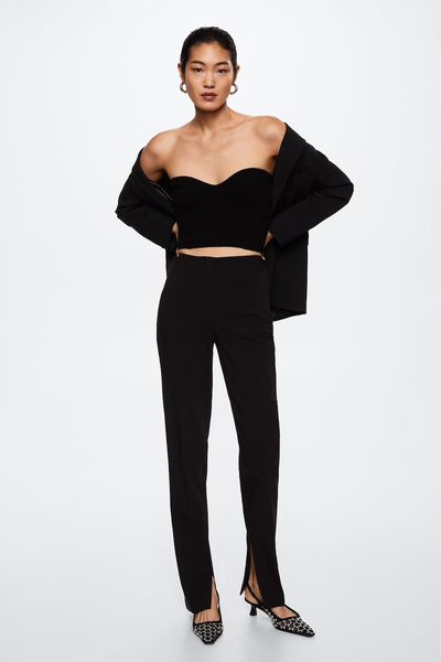 Slit Hem Trousers from Mango