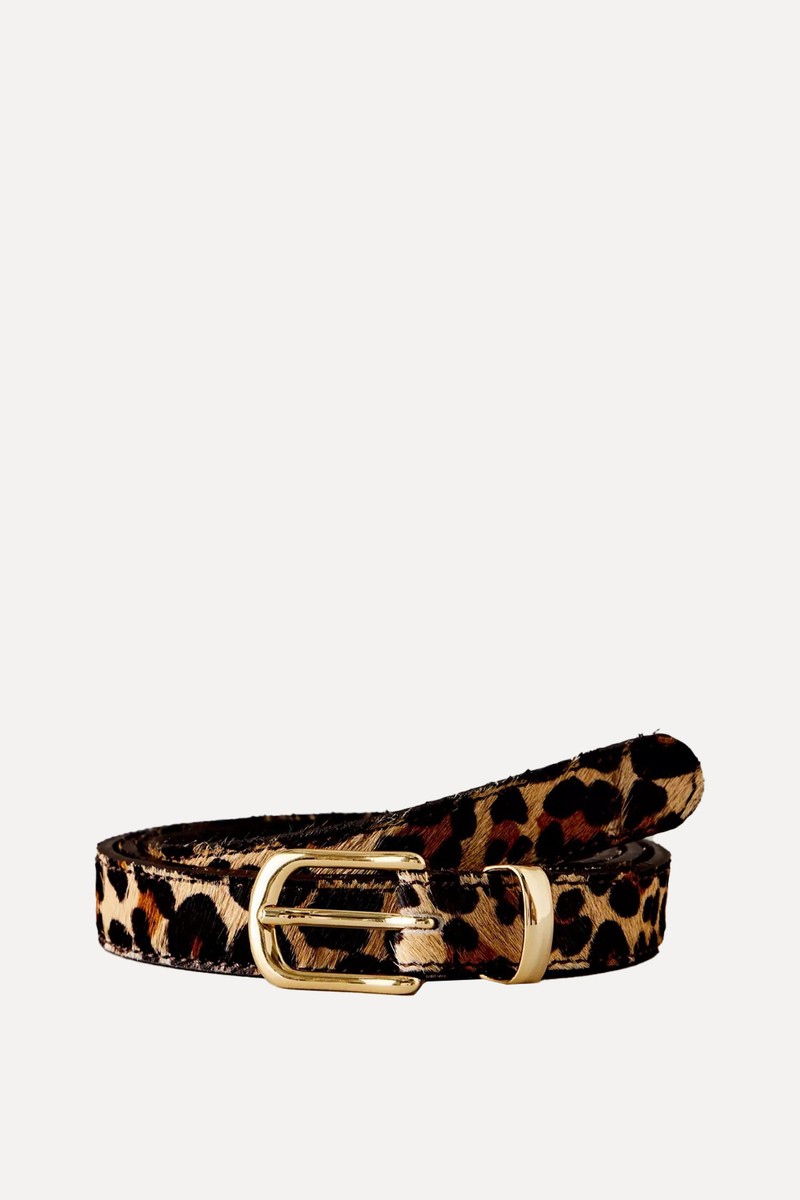 Animal Print Pony Effect Leather Belt from Anthropologie