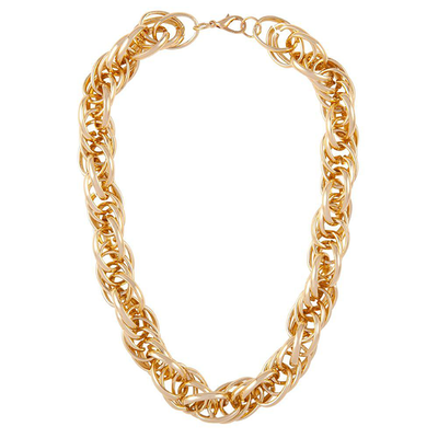 1990s Vintage Gold Plated Statement Chain Necklace