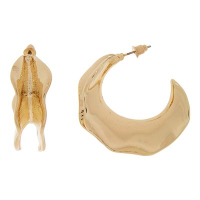 Gold Plated Curved Hoop Earrings