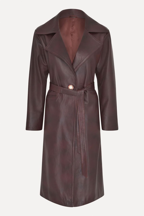 Matrix Leather Trench from Mariam Al Sibai