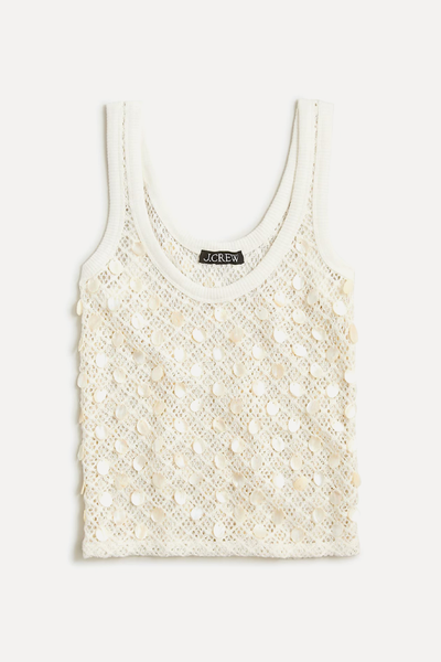 Crochet Shell-Embroidered Tank Top from J. Crew