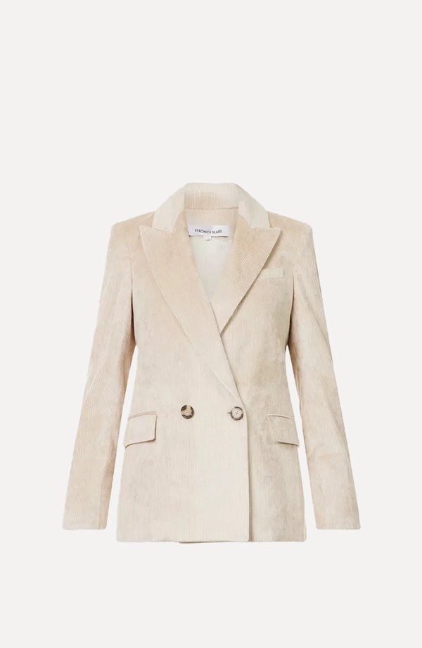 Sevyn Dickey Peak-Lapels Stretch-Cotton Blend Jacket