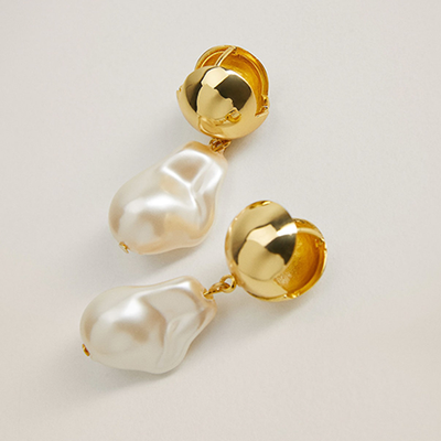 Pearl Pendant Earrings from Mango