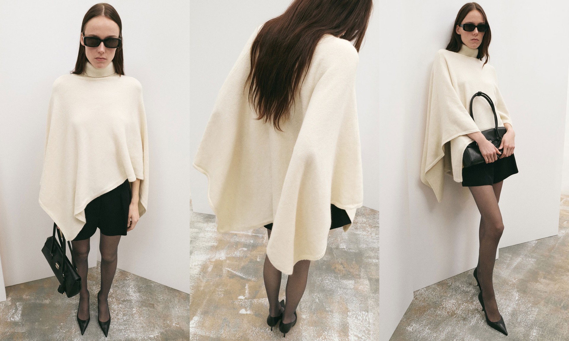 Knitted Turtleneck Cape