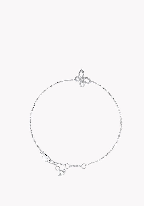 Mini Butterfly Silhouette Diamond Bracelet