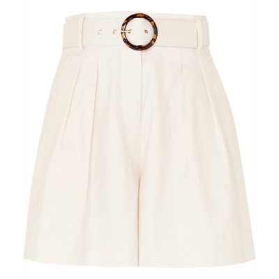 Taylor Belted Pleated Linen & Cotton-Blend Shorts from Rebecca Vallance