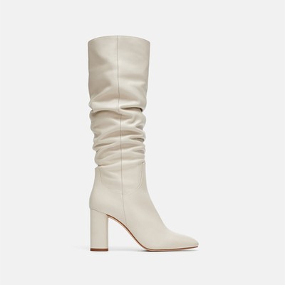 High-Heel Leather Boots from Zara