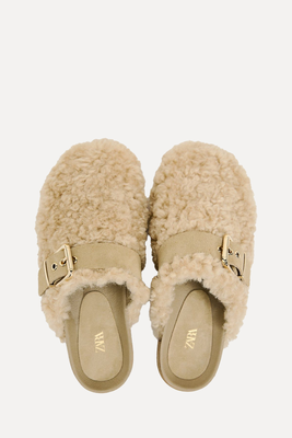 Faux Shearling Clog Slippers from Zara