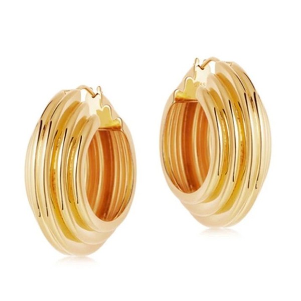 Lucy Williams Gold Medium Chunky Ridge Hoops from Missoma