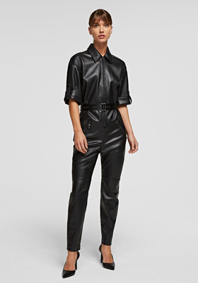 Faux Leather Jumpsuit