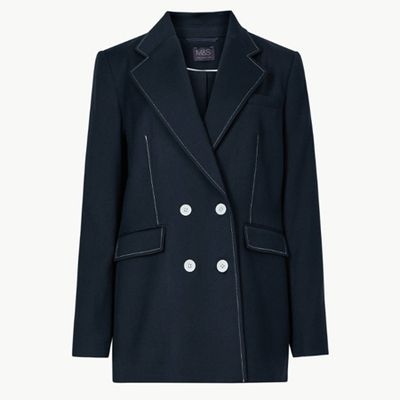 Contrast Stitch Double Breasted Blazer from M&S