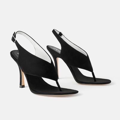 Leather Heeled Strappy Sandals from Zara