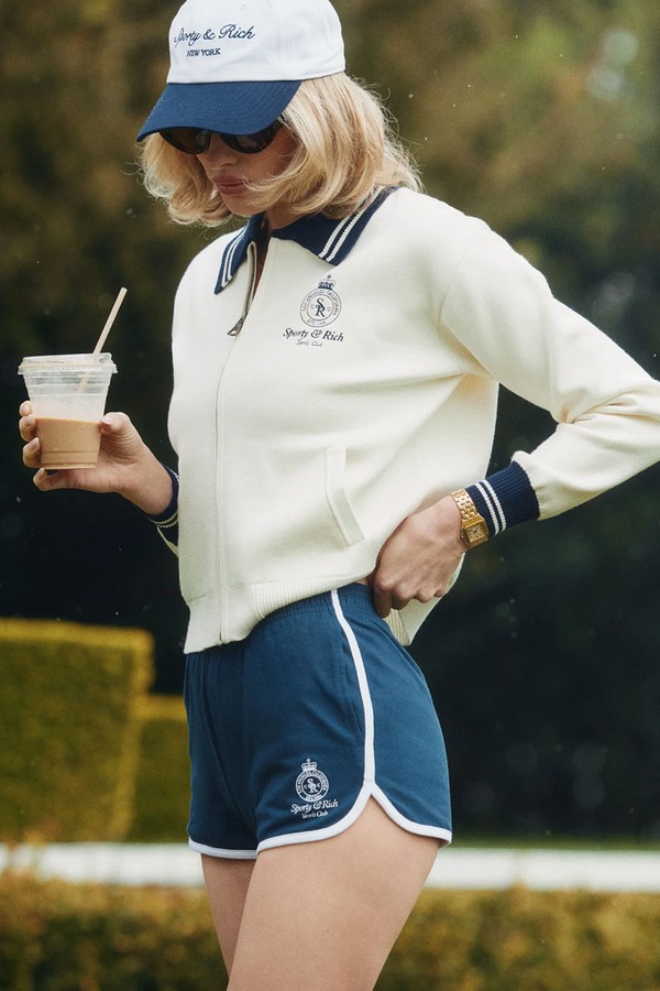 Crown Tennis Pique Shorts from Sporty & Rich