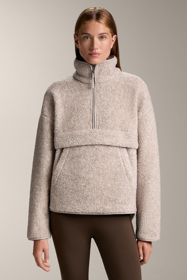 Faux-Shearling Sweatshirt With Front Pocket