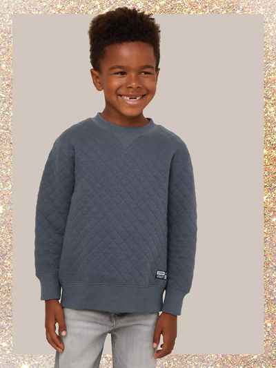 Kids' Quilted Crew Neck Sweatshirt, £12 | John Lewis & Partners