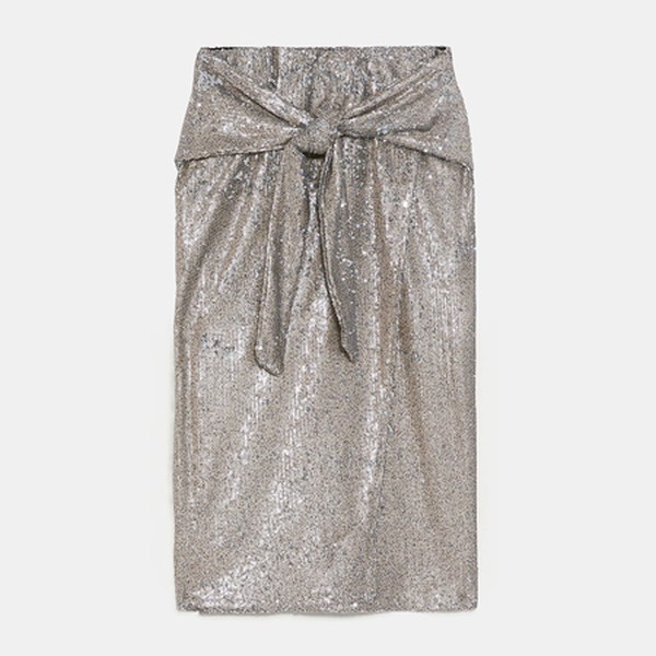 Knotted Sequinned Skirt from Zara