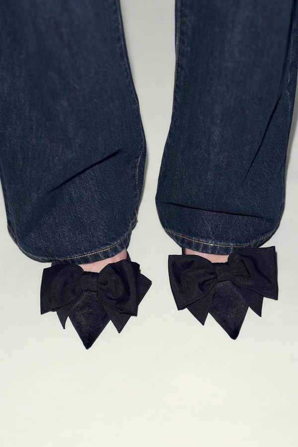 Velvet Slingback Shoes With Bow from Zara