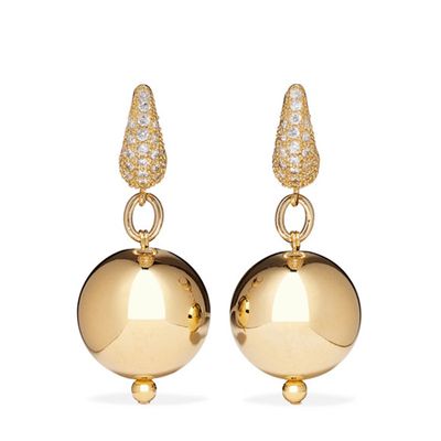 Full Moon Gold-Plated Cubic Zirconia Earrings from Mounser