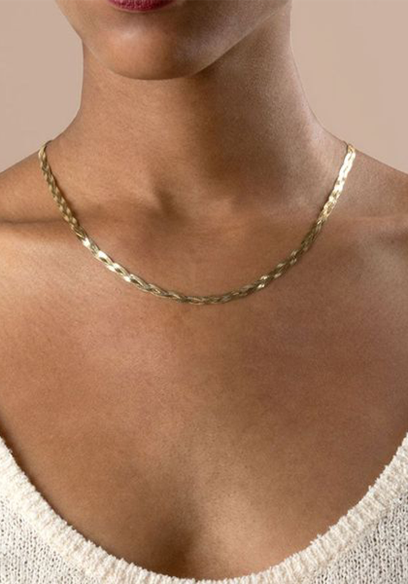 Braided Herringbone Necklace from Awe Inspired