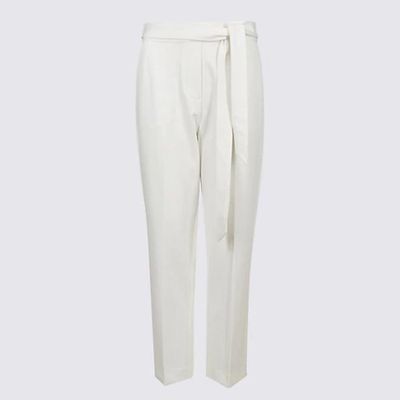 Belted Straight Leg Trousers