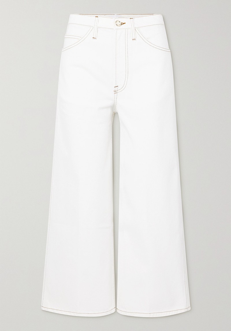 Le Italien Cropped High-Rise Wide-Leg Jeans from Frame
