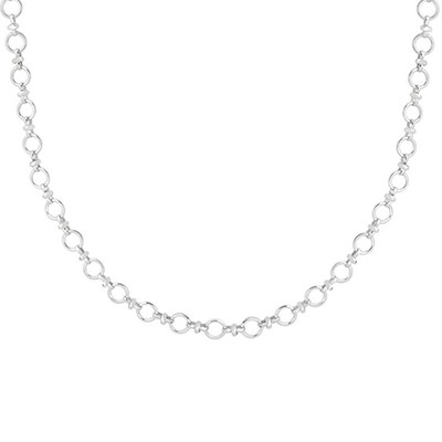 Circle Link Chain Necklace In Silver