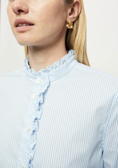 Cotton Ruffle Stripe Shirt from Jigsaw