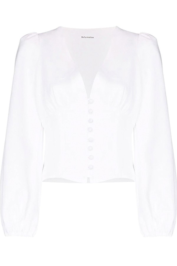 Aryn Balloon Sleeve Top from Reformation