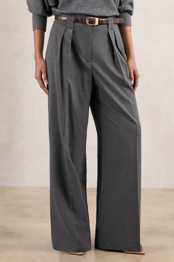 Poppie Wide-Leg Pleated Trousers from Reiss