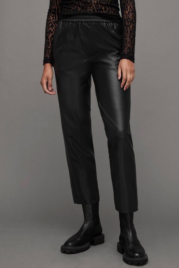 Jen Faux Leather Jogger Trousers