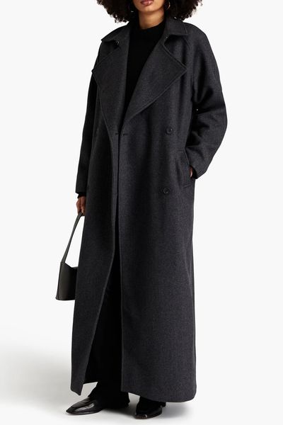 Double-Breasted Herringbone Wool-Blend Coat from Frame