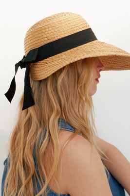 Bow Detail Oversized Straw Hat from Oliver Bonas
