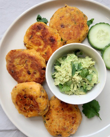 Salmon Fishcakes With Guacamole Dip