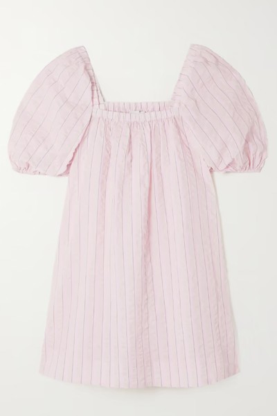 Striped Organic Cotton-Seersucker Nightdress from Ganni