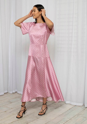 Spot Print Flutter Sleeve Maxi Dress from Omnes