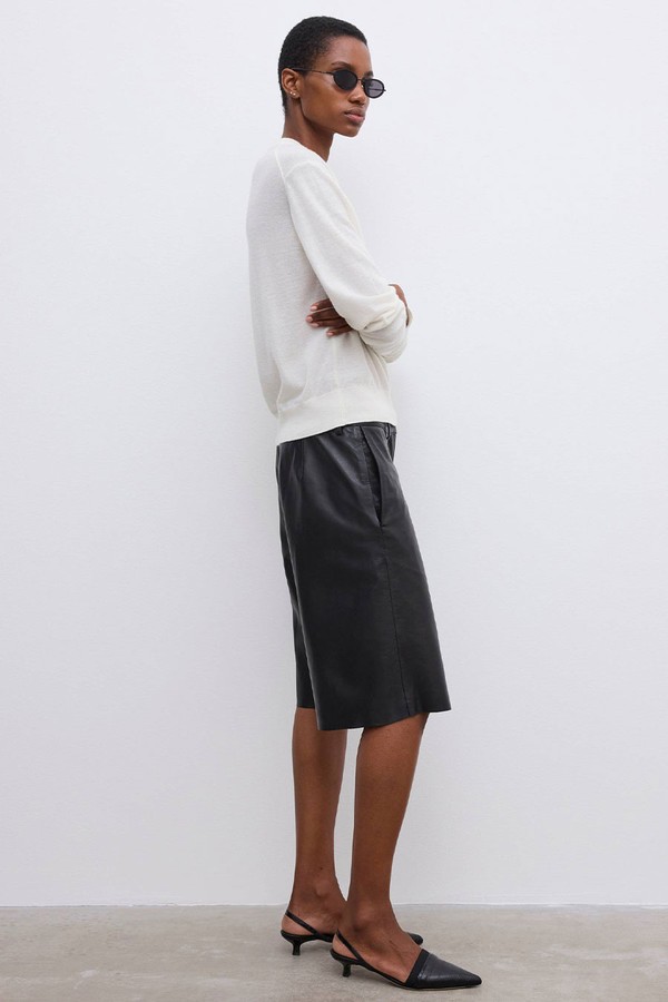 Boxy Leather Shorts